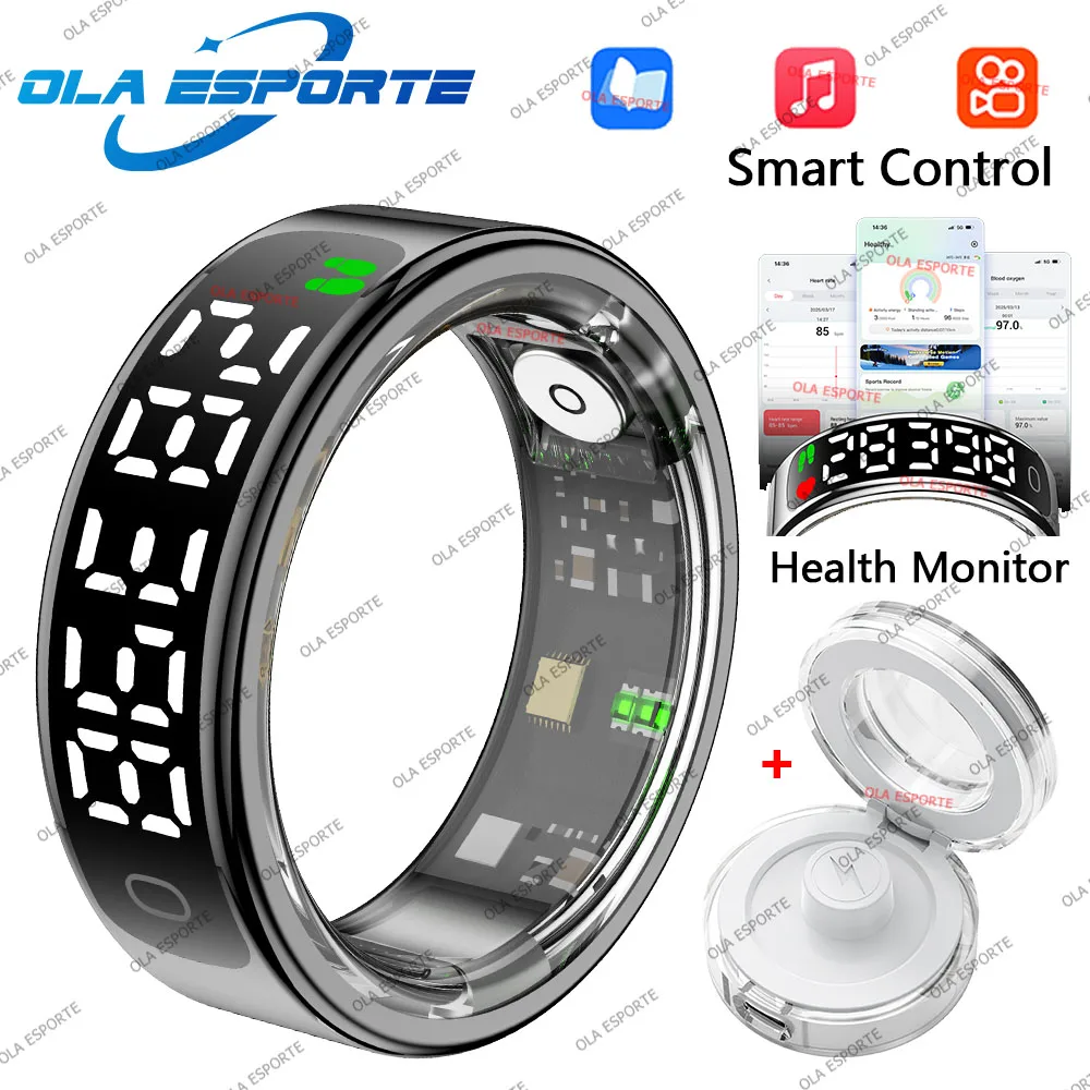 Elegancki smart-pierścionek SR08 2026 LED puls-saturacja 5ATM 💍