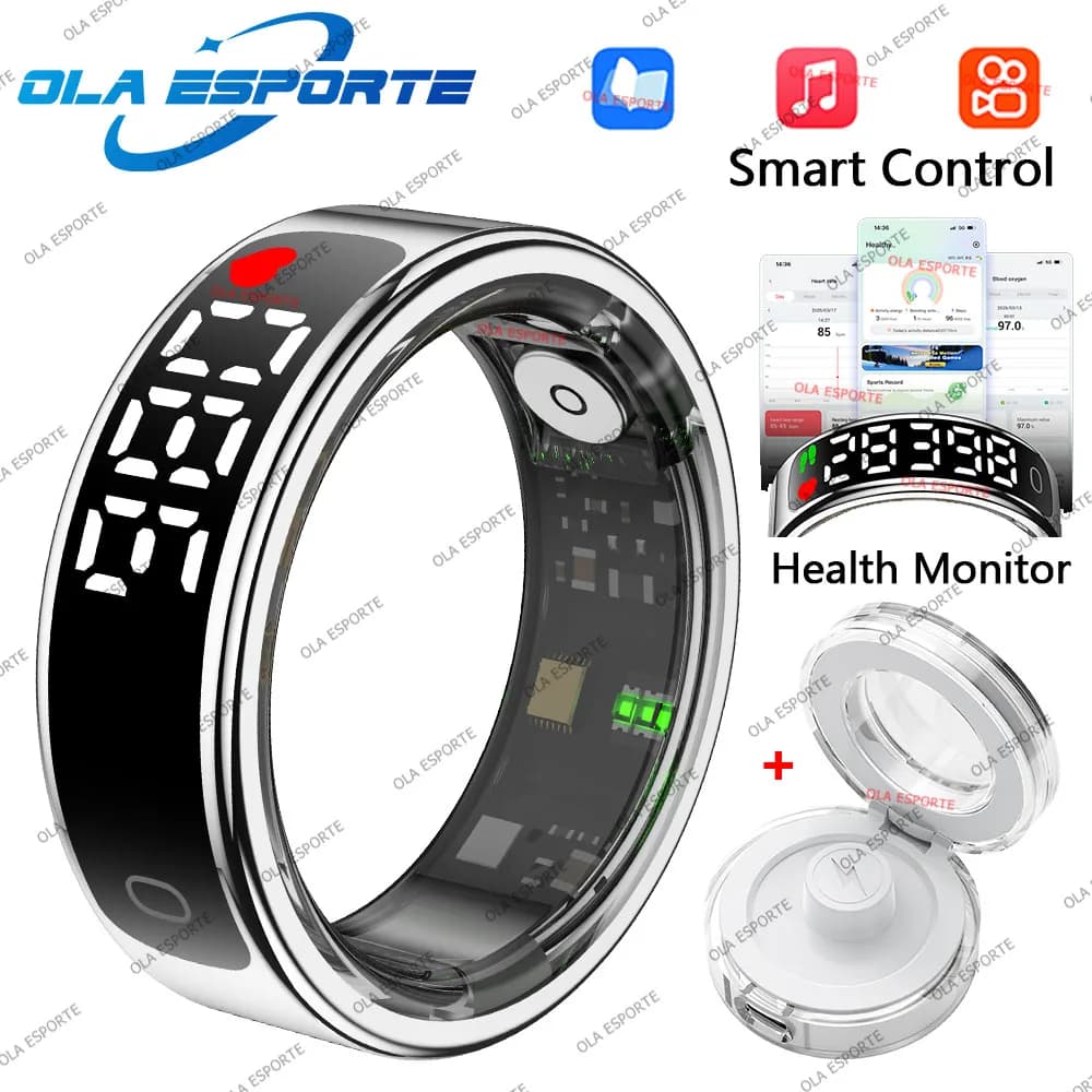 Elegancki smart-pierścionek SR08 2026 LED puls-saturacja 5ATM 💍