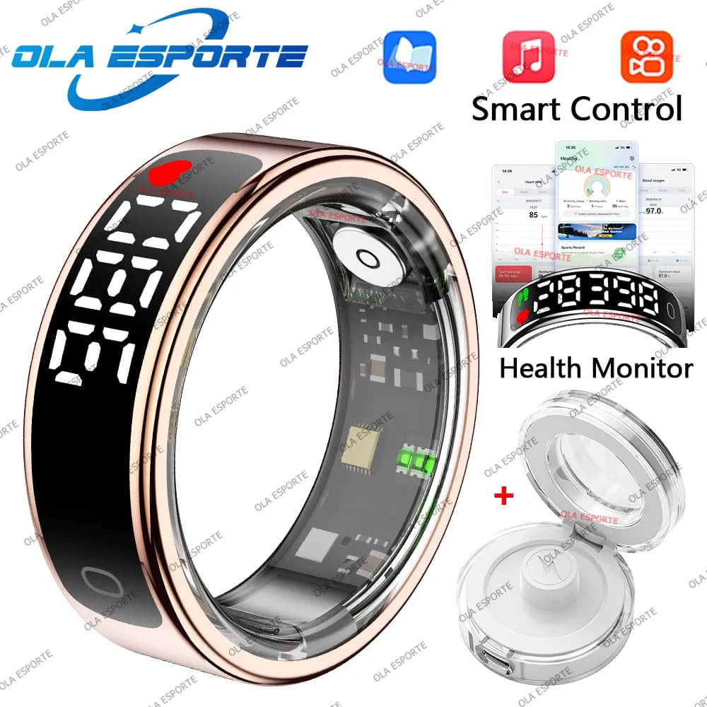 Elegancki smart-pierścionek SR08 2026 LED puls-saturacja 5ATM 💍